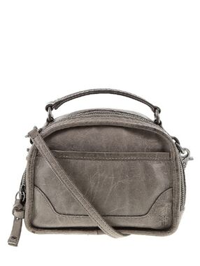 FRYE Taupe Gray Leather Top-Handle Satchel with Strap